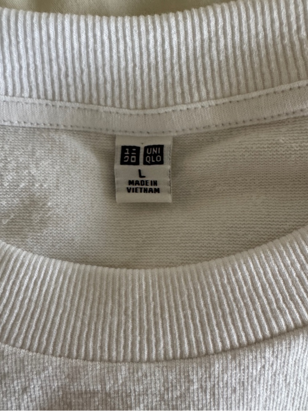 Uniqlo Women’s White Cotton Blend Crewneck Boxy Cropped Tee Size L - Picture 2 of 6